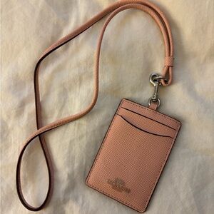 Coach Blush Pink Card Holder Lanyard